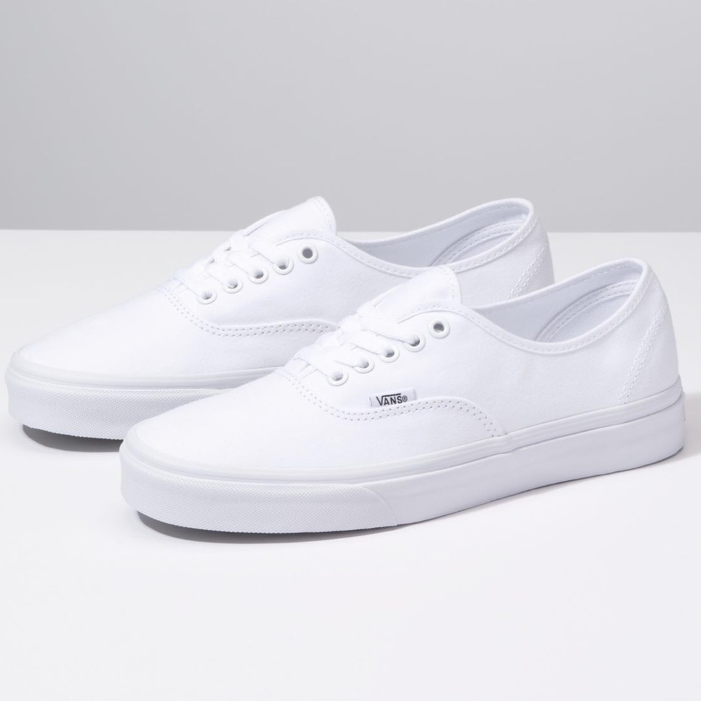 White lace up vans